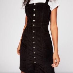Free People Corduroy Button Up Overall Dress with Adjustable Straps